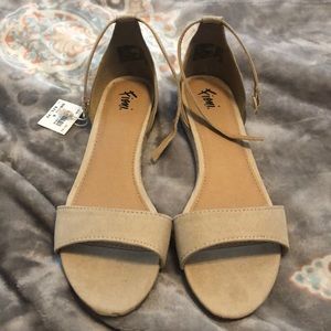 Beige flat sandals